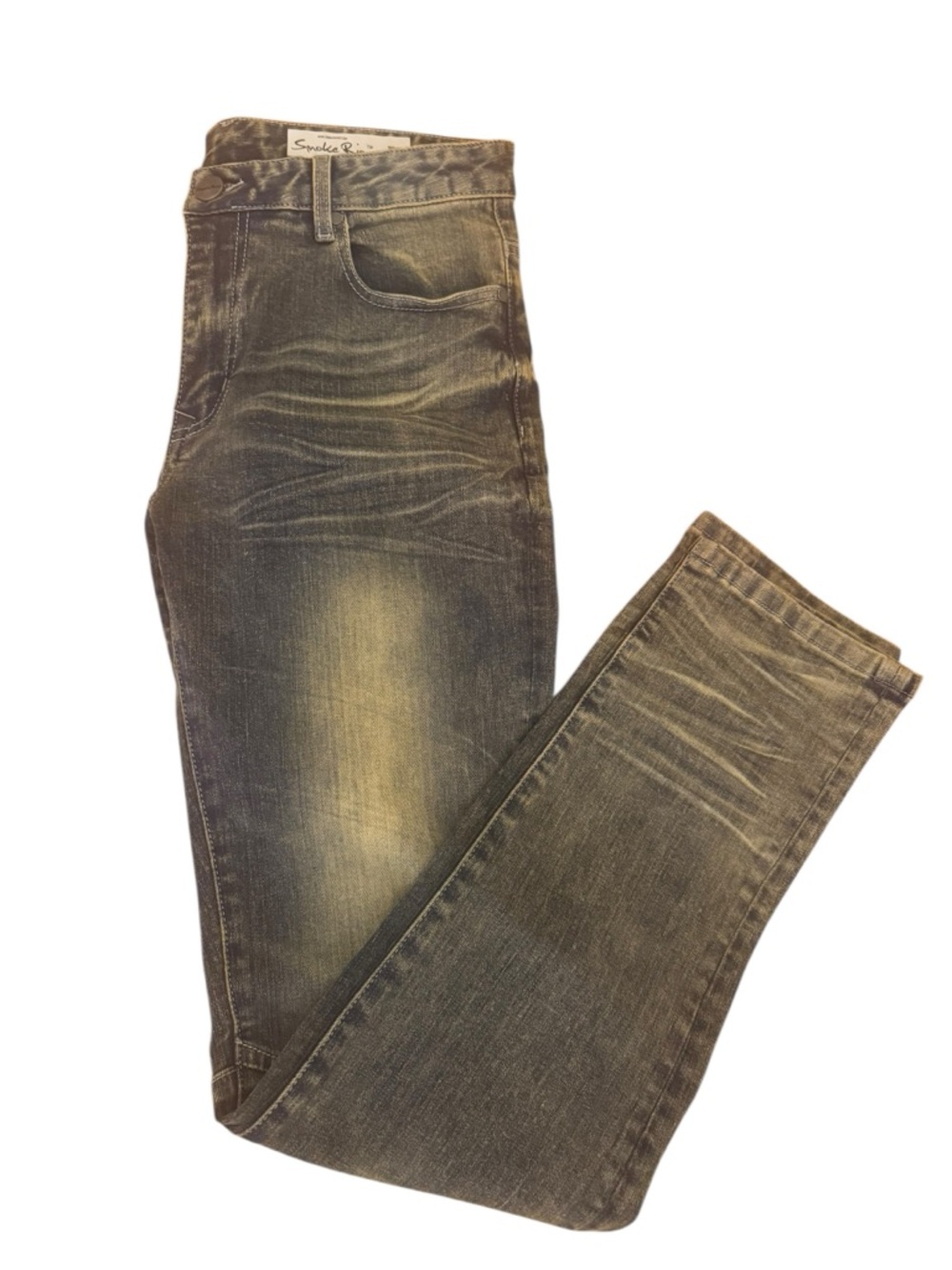 Slim Straight Men's Faded Black Jeans size 34 x 32